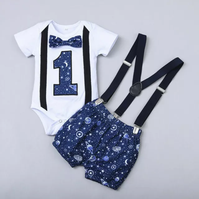 Straps Shorts Outfits Newborn Baby Boys Gentleman One-year-old Birthday Romper