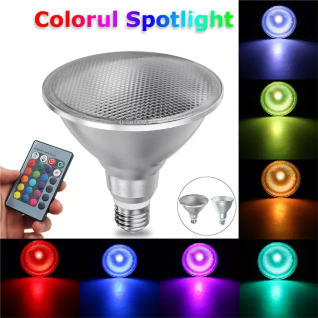 Dimmable Waterproof RGB Lamp LED PAR30 PAR38 15W 25W Light Bulbs E27 220V RLM917