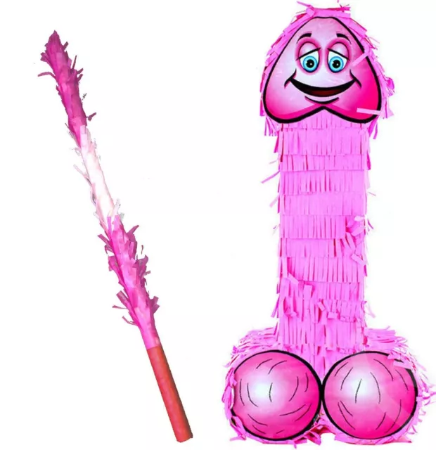 Big Pink Pene Willy Piñata y Palo Gallina Ciervo Noche Hacer Fiesta Novedad Juego para Adultos