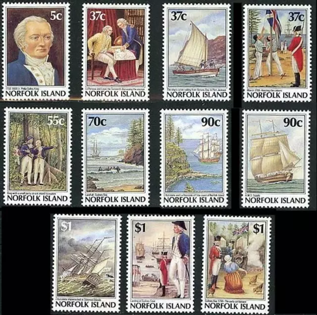 Norfolk 1987-88 Du Bicentenaire Cv $19.00 MNH Transport Voile Navires