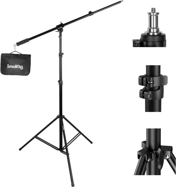 Aluminum Light Stand 110"/9.2ft/280cm, Adjustable Photography Air-Cushioned Trip