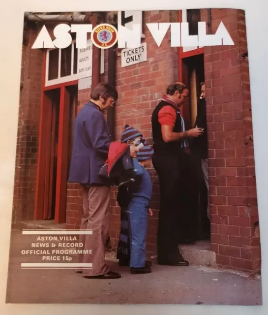 PROGRAMME - First Division Aston Villa Vs Derby County Weds 2nd March 1977