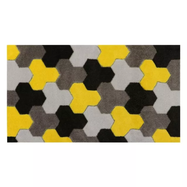SOLEMATE® Hand Carved Geometric Door Mat, Yellow