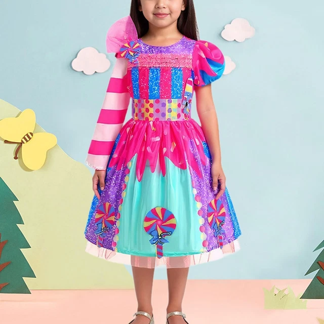 Robe Cérémonie Fille à Pois Bleu Marine - Taille 8 Ou 12 Ans, Col Claudine, Manches Ballon, Neuve