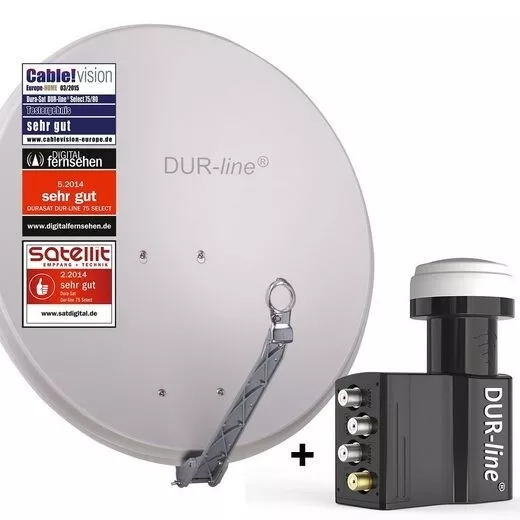 DUR-line Select 75 G + UK 104 LNB - Einkabel Set Hell Grau Weiß