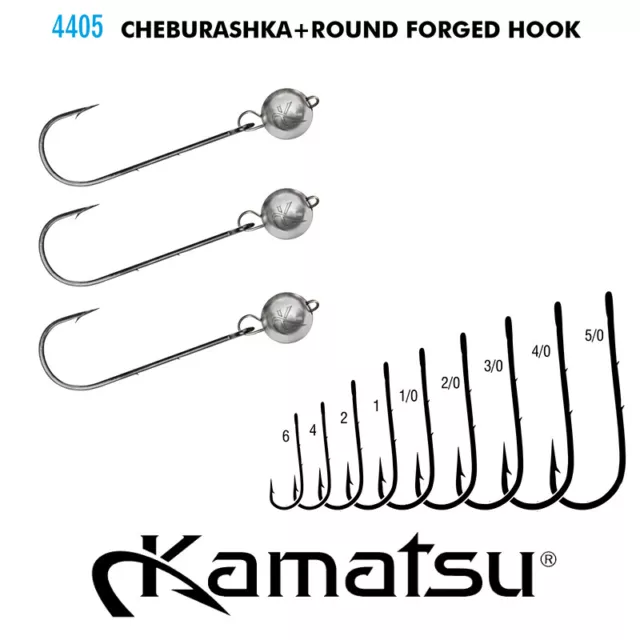 Kamatsu Jigköpfe Cheburashka + Round Forged Hook, Zanderhaken Mit Öhr, Jig Haken