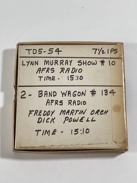 AFRS Armed Forces Radio Service Reel to Reel 5" Band Wagon & Lynn Murray Show