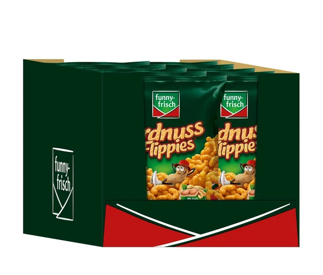 Spuntino arachidi Flippies Funny fresco classico flips 9x 100g NUOVO MHD 30/10/23