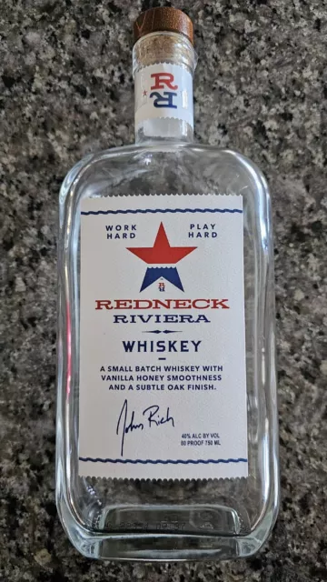 Redneck Riviera Whiskey Clear Bottle John Rich 750 ML EMPTY