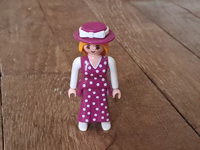 Figurine PLAYMOBIL Vintage Série Rose 1900 - Personnage Femme De La Calèche 5501