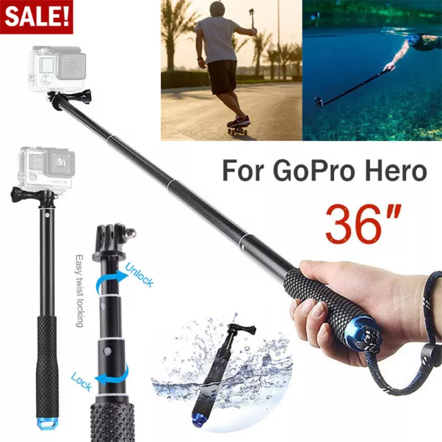 36" Selfie Stick Hand Grip Extension Pole for GoPro Hero 10 9 8 7 6 5 4 3+ 3 2 1