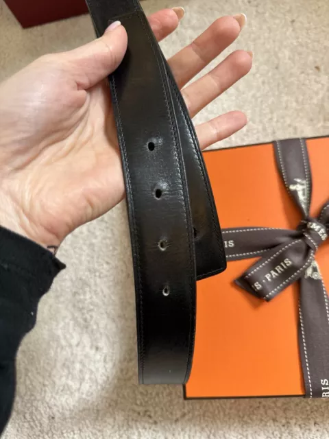 Hermès Gürtel Wendegürtel Schwarz Braun 110 Cm Leder