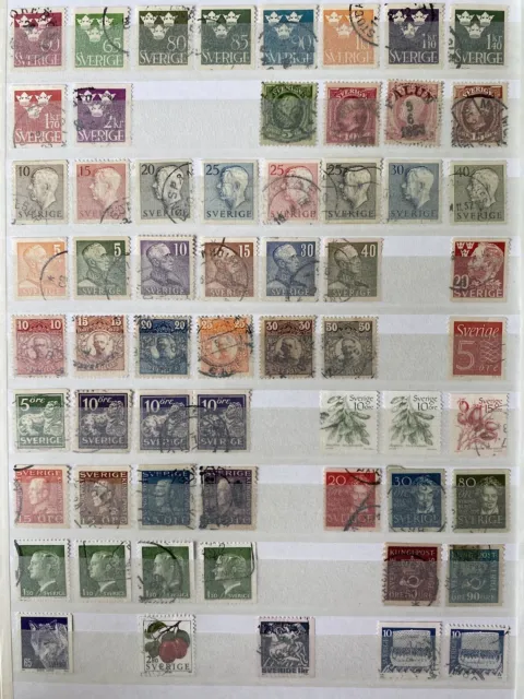 Konvolut 98 Briefmarken Schweden Sverige Postfrisch & Gestempelt