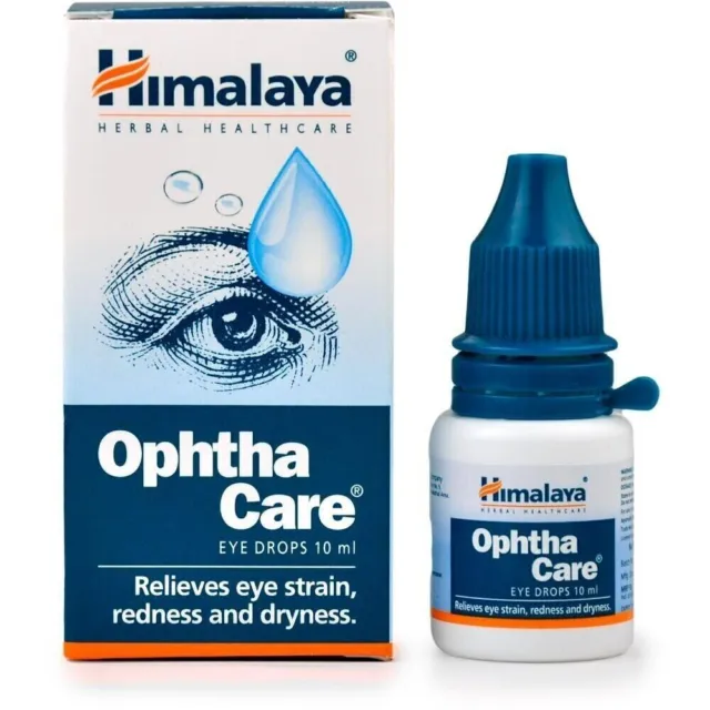 Himalaya OphthaCare Eye Drops 10ml (Pack of 3), Relieves Eye Strain & Infections