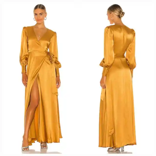 House of Harlow 1960 x REVOLVE Maxi Wrap Dress in Gold Small