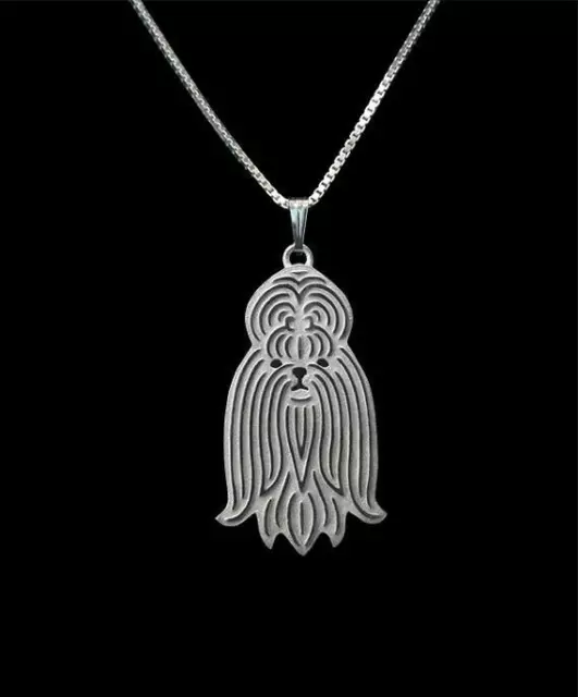 Shih Tzu Silver Charm Pendant Necklace, Dog Lover, Friend Gift