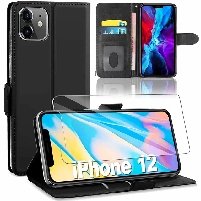 Coque Housse Etui+ Verre Trempé pour iPhone 14 12 Mini 13 Pro Max 11 6/7/8/XR