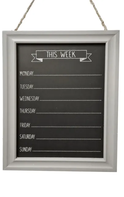 Chalk Board Week Days Meal Menu Events Planner Notes Kitchen Organiser Plaque