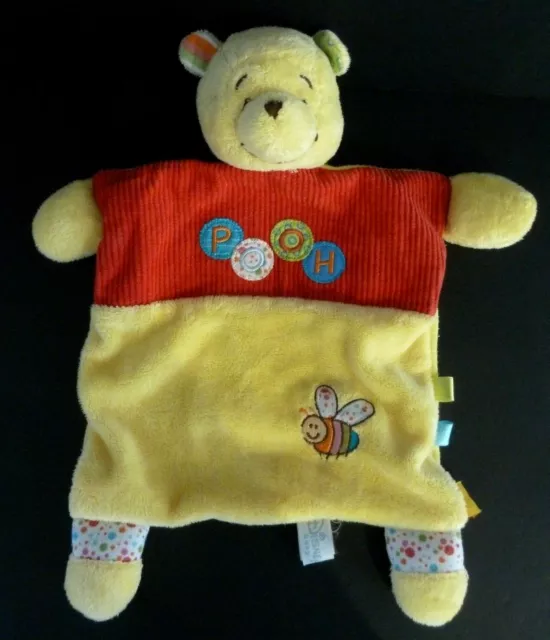 *. Doudou Plat Disney Baby Nicotoy Winnie Pooh Rouge Jaune Abeille Exc. Etat