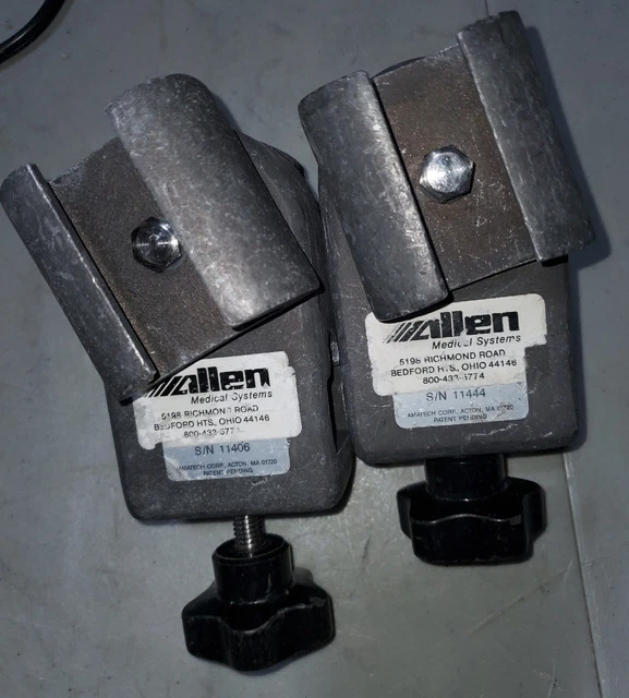 Pair Allen Medical Systems Tri-Clamp operating room table clamps