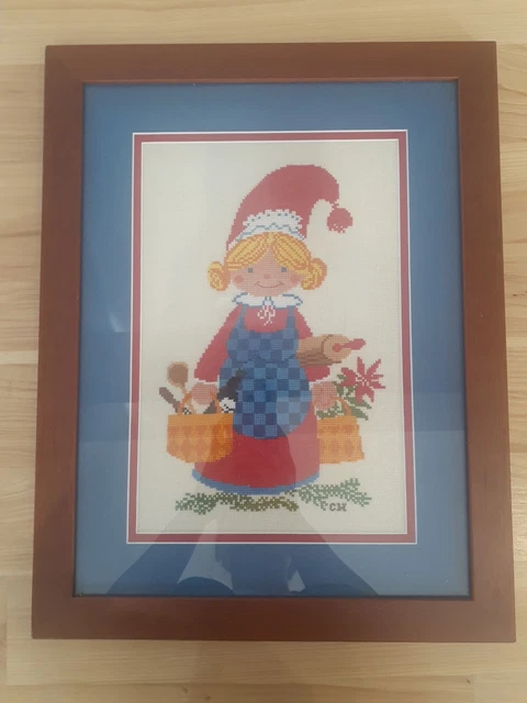 Arte fotográfico enmarcado profesor vintage niña holandesa con cestas 18x14 pulgadas