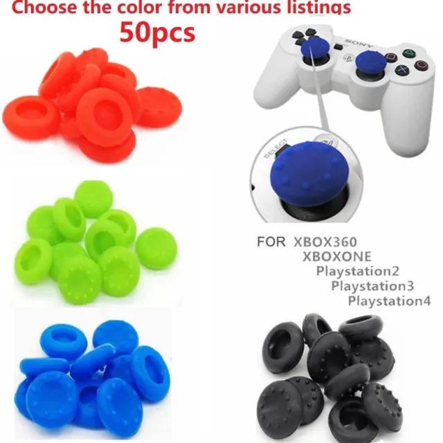 50X Thumb Stick Grips For PS4 PS3 PS2 Xbox One 360 Wii U Controller Cover Cap