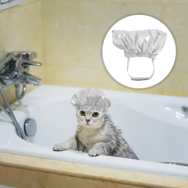 Gorra de baño para gatito sombrero de ducha hogar gato impermeable cachorro sombrero de ducha mascota