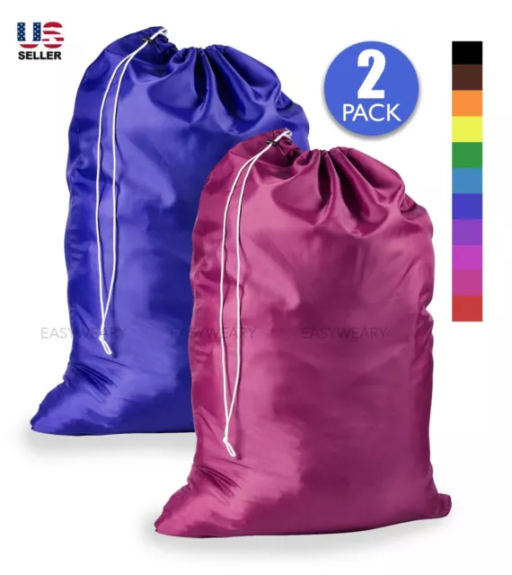 2 Pack Extra Large 30"X40" Washable Laundry Bag Heavy Duty Locking Drawstring