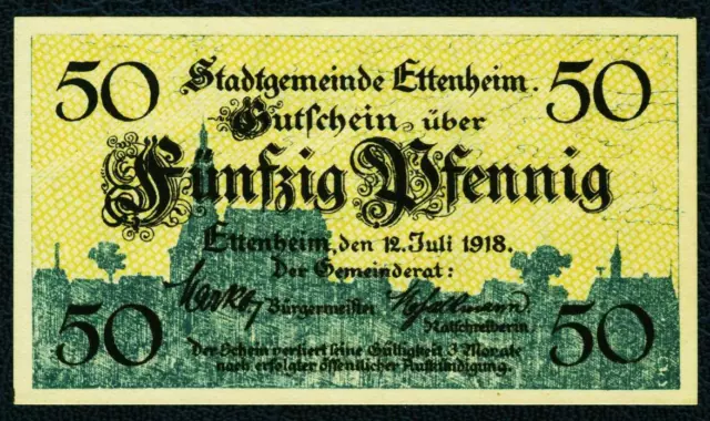 Ettenheim. 50 Pfennig 12.7.1918. UNC.