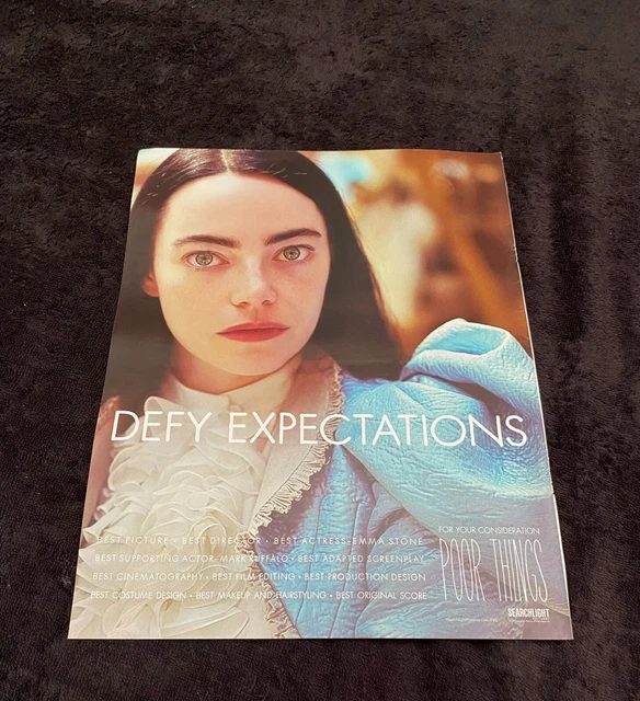 Poor things 2024 oscar ad emma stone as bella baxter with defy