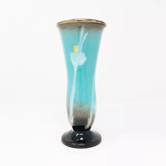 Carstens Keramik Vase 549-19 Turquoise Glaze Vintage West German Art Pottery