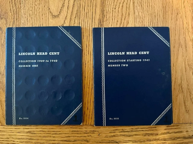 Lincoln Head Wheat Cent Whitman Books 1909-1940: 67 coins & 1941-1974: 78 coins