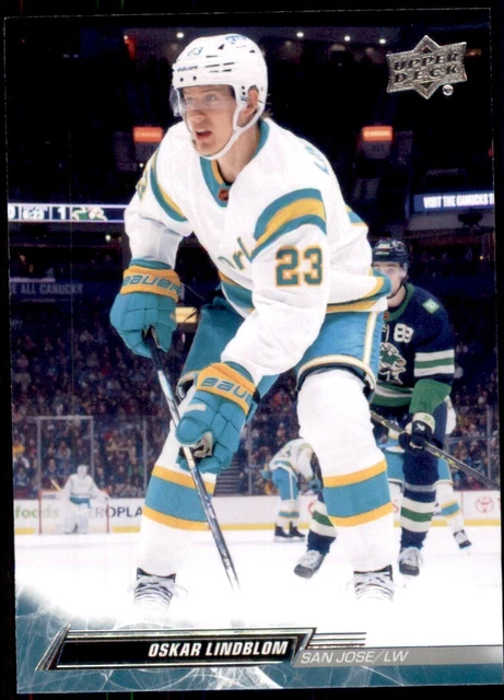 2022-23 UD Extended Series Base #614 Oskar Lindblom - San Jose Sharks