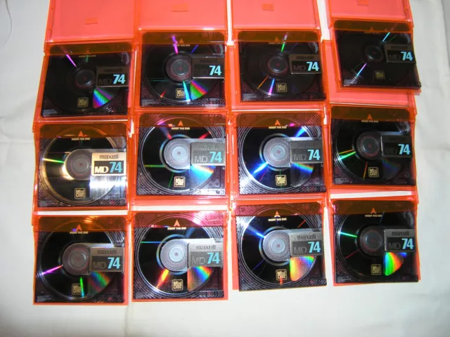 12 x  Mini Disk  Recordable Mini Disc MAXELL MD74  MD MiniDisc