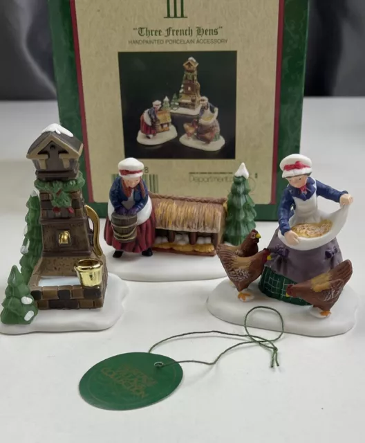 Heritage Village Collection Dept 56 Three French Hens Dickens Village III VTG