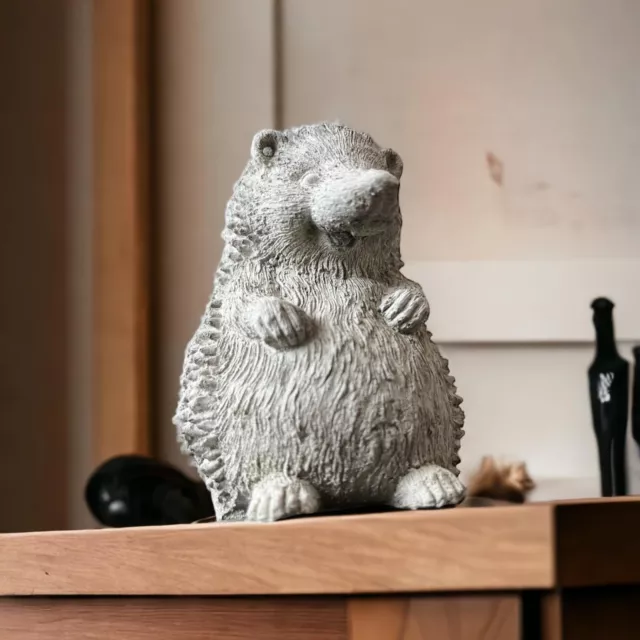 Hedgehog Sitting Stone Ornament - Home and Garden Decoration Statue - Charming