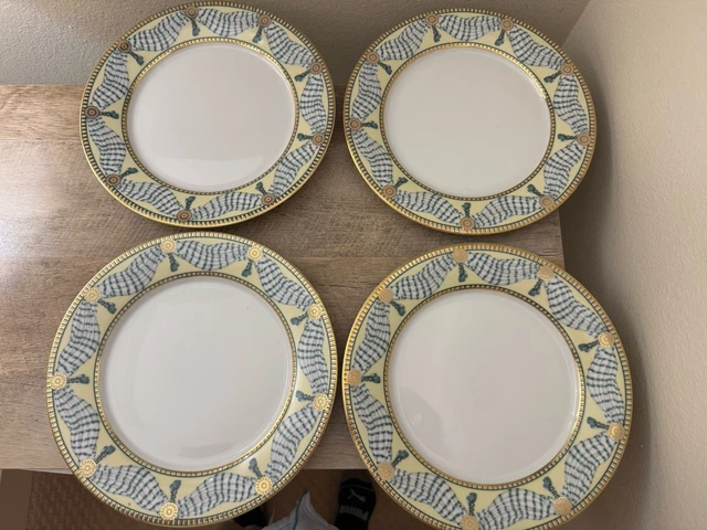 Lot De 3 Assiettes Soucoupes Habitat Dalguano – Marron, Motif Grille Croisée, Porcelaine