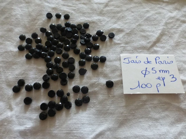 lot 15 ancienne perle navette 4 tr jais de Paris facetté art déco noir 20mm lot 15 ancienne perle navette 4 tr jais de Paris facetté art déco noir 20mm