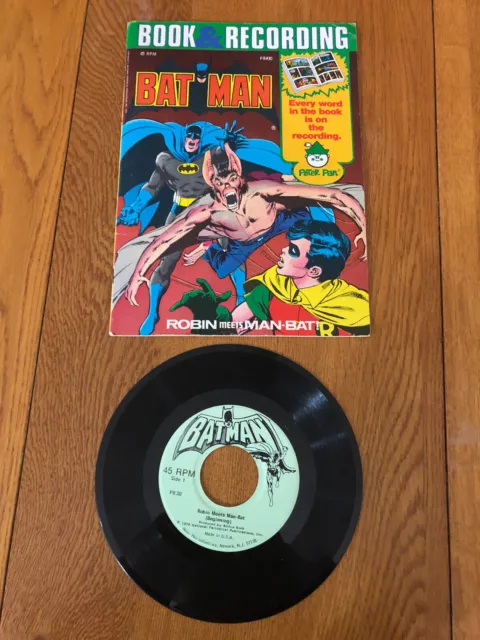 VTG 1976 BATMAN: Robin Meets the Man-Bat Comic Book & 45 Record Set DC Comics