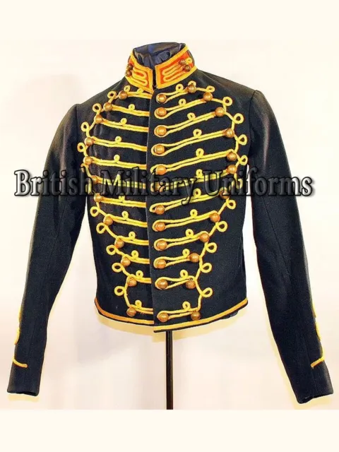 New Michael Jackson Men Military Hussar Gold Braid Black wool Custom Made Jacket