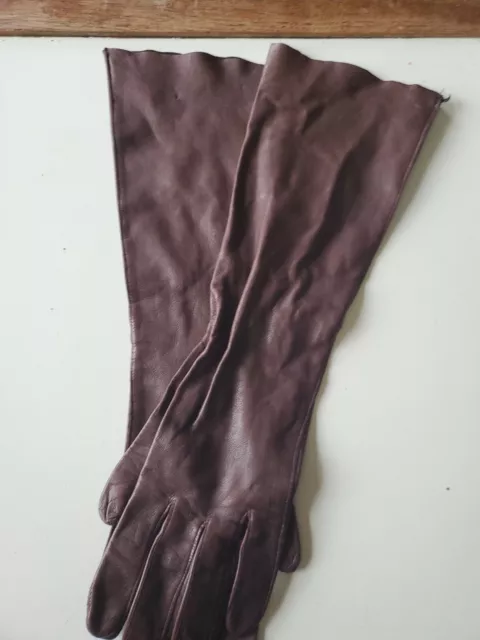Vintage Brown Leather Gloves  Marcel Wagner Sz 6.5  Made In France
