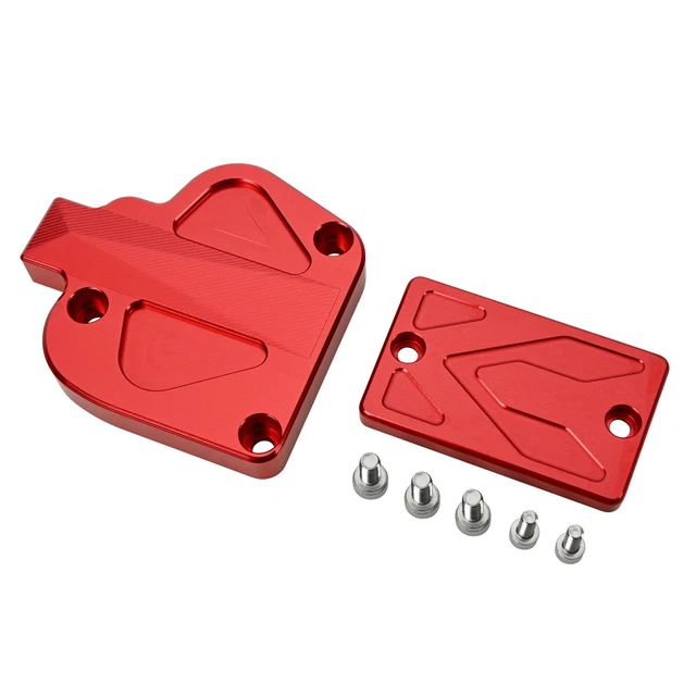 Red Throttle & Brake Cover Cap Set w/screws for Yamaha YFZ350 Banshee 1987-2006