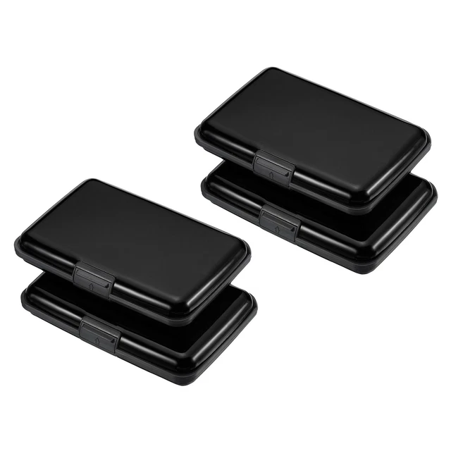 4pcs Aluminum Wallet Credit Card Holder RFID Blocking Card Case Black