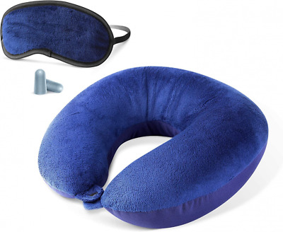 Cloudz Dual Comfort Microbead Travel Neck Pillow with Premium K1 Blue