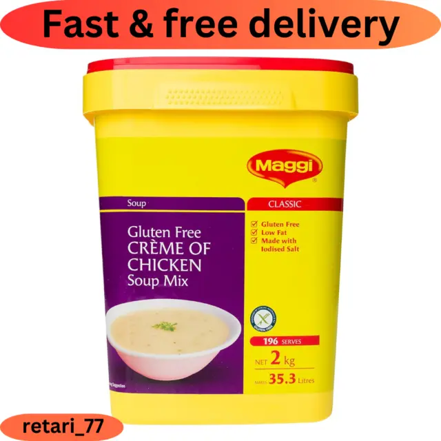 Maggi Gluten Free Crème of Chicken Soup Mix, 2kg (Makes 35.3 litres, 196 Serves)