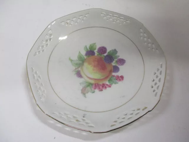 Schwarzenhammer Bavaria Germany Plate Fruit Porcelain Reticulated