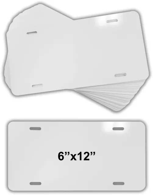 10, 25, 50 Pack of Sublimation License Plate Blanks 6"x12"inch, Thickness 0.65mm