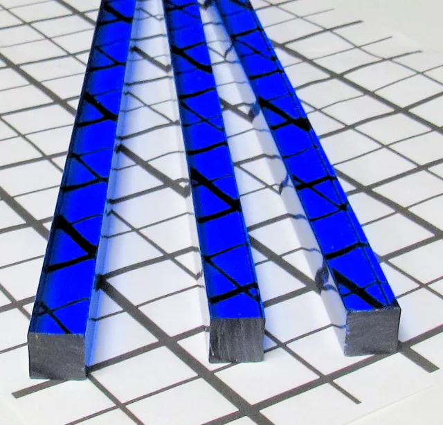 3 PC 1/2” x 1/2" x 12” INCH LONG SQUARE CLEAR BLUE ACRYLIC TRANSLUCENT ROD .50"