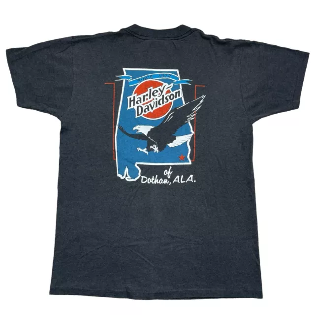 VTG 80s Harley Davidson 3D EMBLEM Eagle Alabama Single Stitch pocket t-shirt M