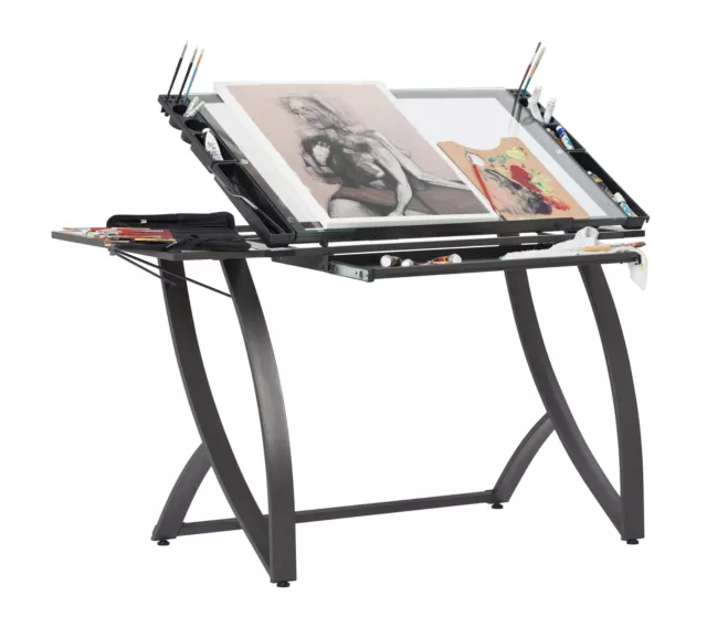 SD STUDIO DESIGNS Futura Luxe Drawing, Drafting, Craft Table with Drawer, 35"...